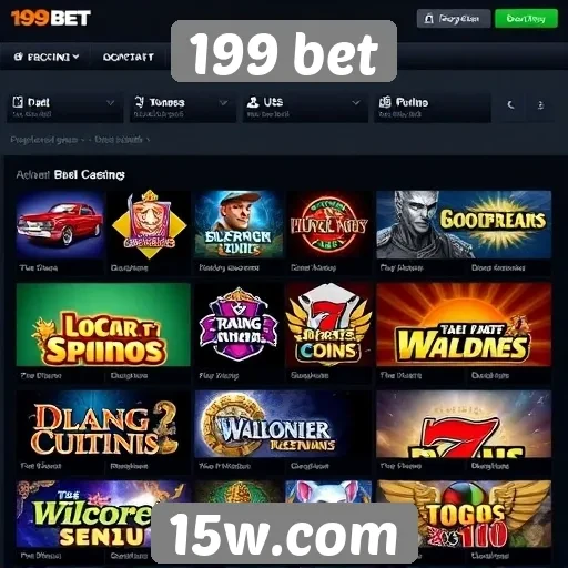 Variedade de jogos disponíveis no site 199 bet